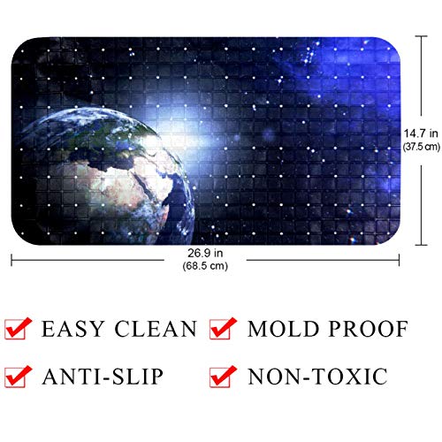 Alfombrilla de ducha antideslizante con ventosas espacio exterior libre de BPA 5