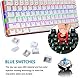 Gaming-Tastatur, Maus-Pad-Set, 3-in-1, Regenbogen-Hintergrundbeleuchtung, blauer Schalter, mechanische Tastatur, 16000 DPI RGB ultraleicht Gaming-Maus + 10 RGB-Mauspads mit Hintergrundbeleuchtung