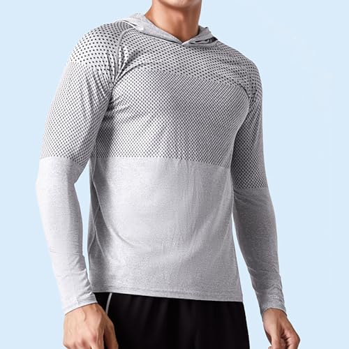 Mens Sun Protection Hoodie Shirts Big and Tall Eyelet Breathable Quick Dry Long Sleeve Tops Running Rash Guard Tees2