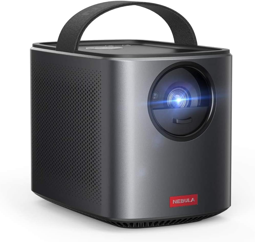 by Anker Mars II Pro - Mini Portable Projector, 500 ANSI Lumen, Black, 720p Image Quality, 40-100 Inch Display, Ideal for Home Entertainment and Movies