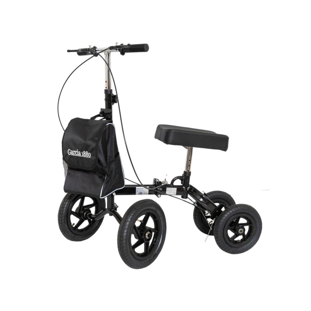 Patinete de Rodilla Todoterreno con Ruedas XL, Cesta Extraíble, Frenos Dobles y Manillar Ajustable, Recuperación de Lesiones en Tobillo y Pie, Peso Máximo 136 Kg