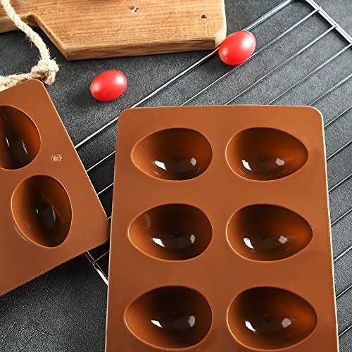Mirenlife 8 Cavity Silicone Egg Pan, Egg Tray, Egg Shape Ice Tray, Silicone Baking Supplies For Cake Decorating, Chocolate, Candy, Jello, Baking Pan For Muffin, Bread And More, Set Of 2 #TOP7