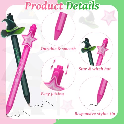 Sayglossy 24 bolígrafos gel princesa y bruja rosa y verde miniatura 4