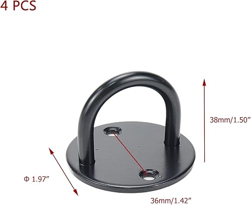 Miniatura 2 de KUMGROT Ganchos de techo de acero inoxidable de 1.97 pulgadas, ganchos en U resistentes, ganchos de anillo de montaje marino, ganchos para placa de