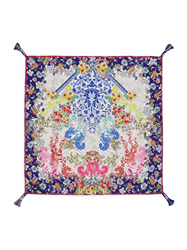 Johnny Was womens With Tassels Silk Scarf, Multi, One Size US (C90222-6)