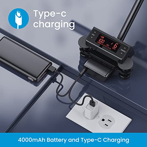 Easine Music Stand Light Clip On Sheet Music Stand, Eye-Care Music Sheet Lamp With Metronome, Usb Type-C Rechargeable With 4000Mah Battery, Apply To Music Stands And Grand Piano, Music Sheet. #TOP6