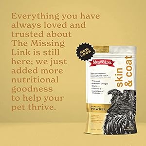 The Missing Link Skin & Coat + Probiotics Supplement 8oz Bag – Powerful Superfood Powder for Dogs Supports Healthy Skin & Glossy Coat, Promotes Hair Growth
