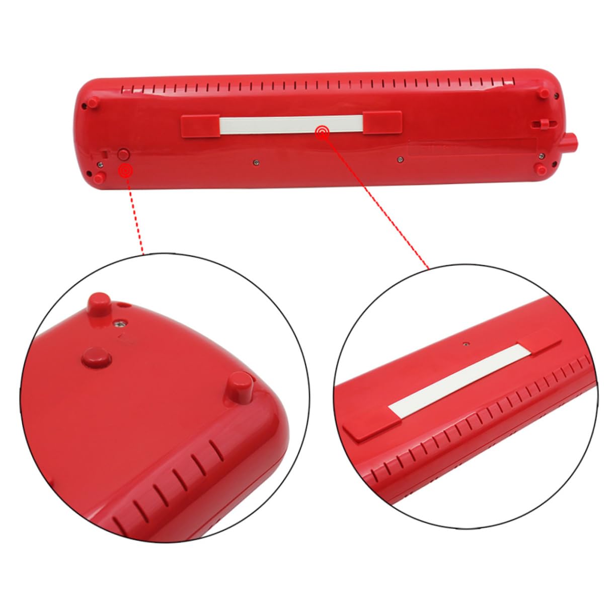 Melodica a 37 Tasti, Strumento Musicale con Custodia | Abs Rosso, Leggero e Facile da Riporre, con Borsa Inclusa per Trasporto Comodo