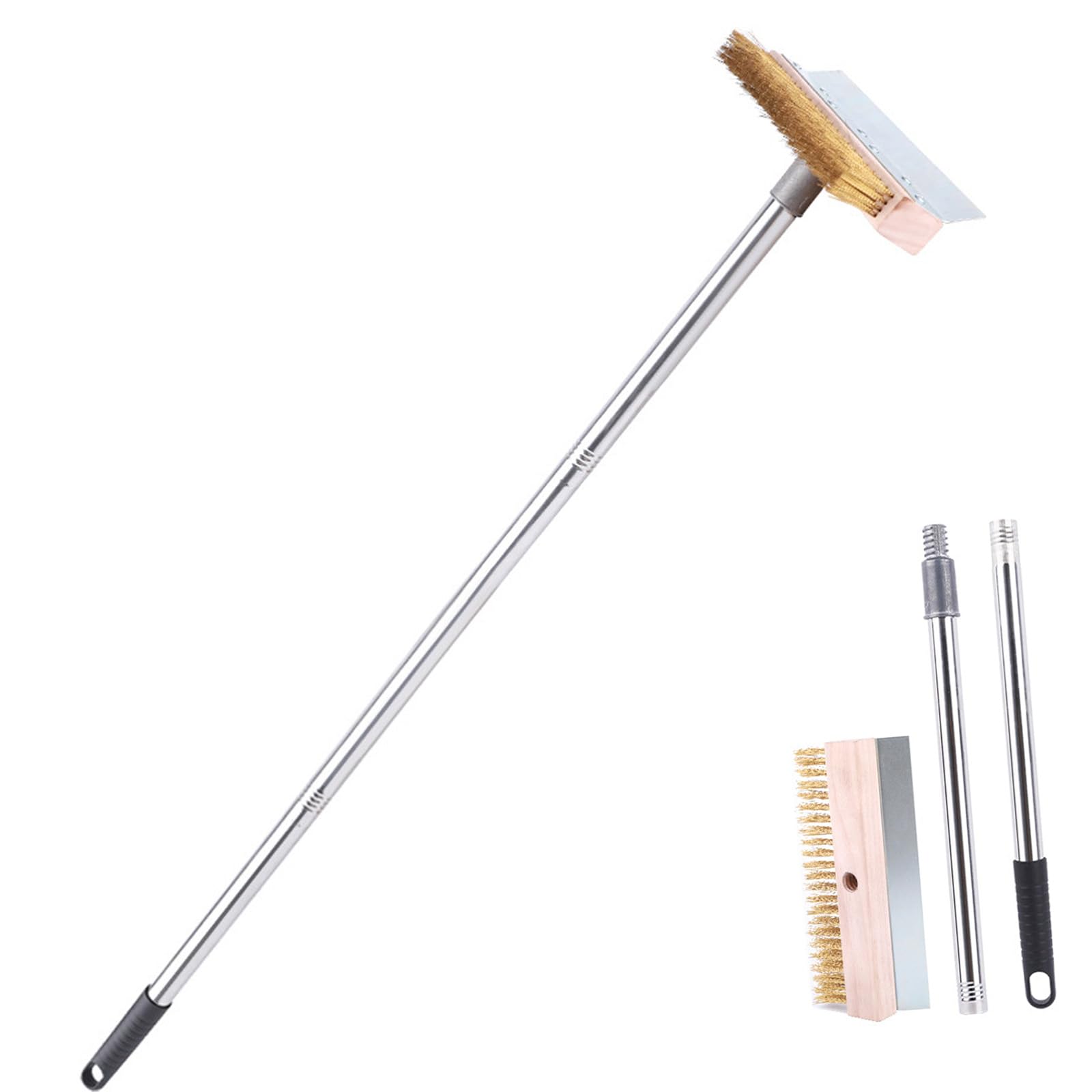 Handle Pizza Stone Brush Pizza Oven Brush with Copper Wire Bristles for Easy Cleaning of All Types of Ovens Oven