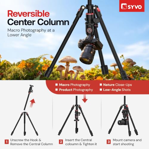 Image of SYVO WT-5627 3-in-1 Camera Tripod, Monopod & Trekking Pole with 360 Ball Head, 230cm Height, Quick Release Plate, 5kg Load Capacity for DSLR, Mirrorless Cameras & Smartphones