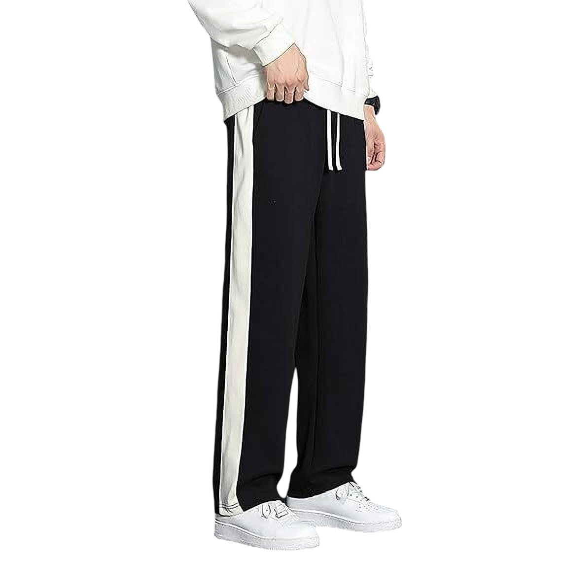 gibbonte Men’s Lycra Blend Track Pants for Gym, Running Stretchable Slim Fit Joggers with Side Stripes and Drawstring Closure-picture-34