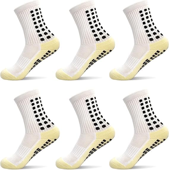 ShabeEatKids Grip Soccer Socks Non Slip Football Socks for Basketball Anti Skid Socks 3 Pairs for 12-16 Years Boys Girls