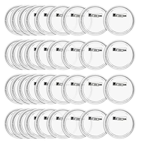 Juvale Blank Button Pins for DIY Crafts - 36-Pack 2.25-Inch Clear Acrylic - Create Custom Buttons with Backs & Covers