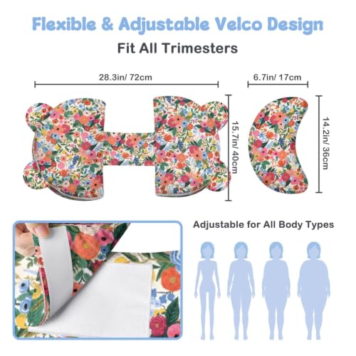 Image of Pregnancy Pillow for Sleeping,Maternity Pillow with Cooling,Maternity Support for Back and Hip Relief,Soft and Comfortable Wedge Pregnancy Pillows Side Sleeping Support for Belly with Removable Cover