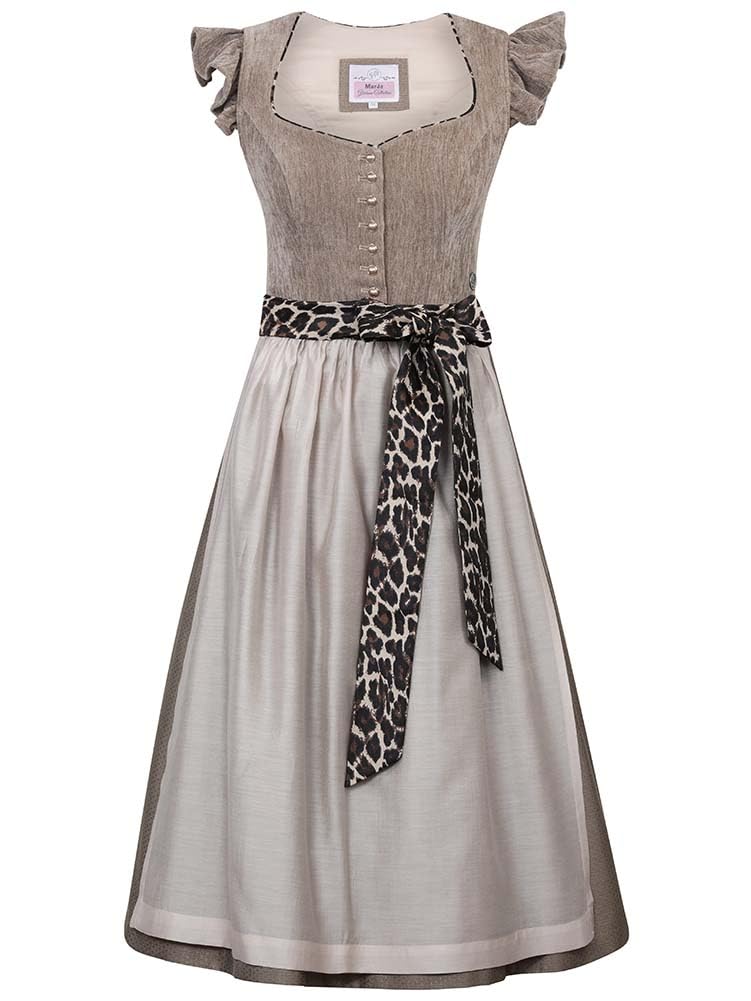 MarJo Dirndlschürze Leo Oberhofen 65cm Länge | Schlichte Schürze für Dirndl | Jacquard zum Binden