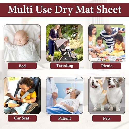 Image of GLUN Quick Dry Absorbent Baby Bed Sheet for Mattress Protector, Pack of 2 Maroon & Navy Blue Bed Sheet,Size 50x70cm, Waterproof, Quick Drying Material, Anti-Itching Cloth