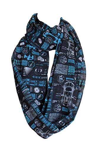 Etwoa Digital Car Graphic Pattern Infinity Circle Scarf3