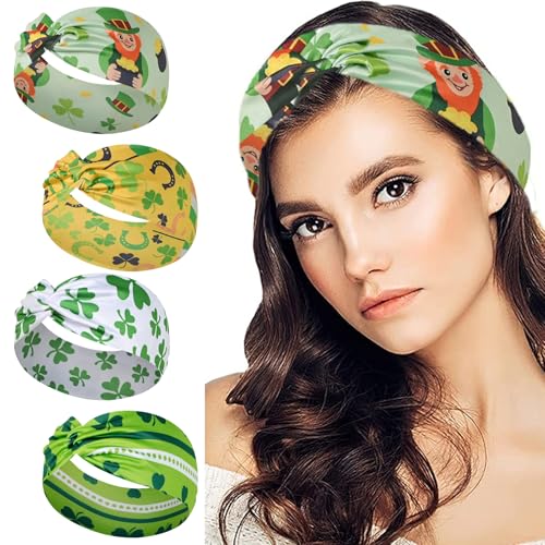 IDDFEVE 4Pcs St. Patrick's Day Headbands for Women - Irish Shamrock Leprechaun Holiday Hair Bands, Festive Gift Hair Accessories(Coin)