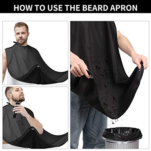 image for UIEEGPG Beard Apron Cape, 6 piece set Grooming Cape with Professional 