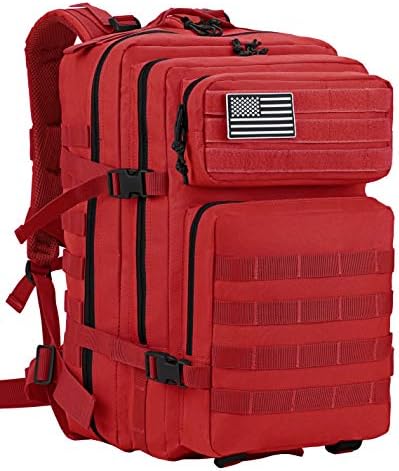 Luckin Packin Military Tactical Backpack for Men Women Army 3 Day Assault Pack Molle Bag with Laptop Compartment Red