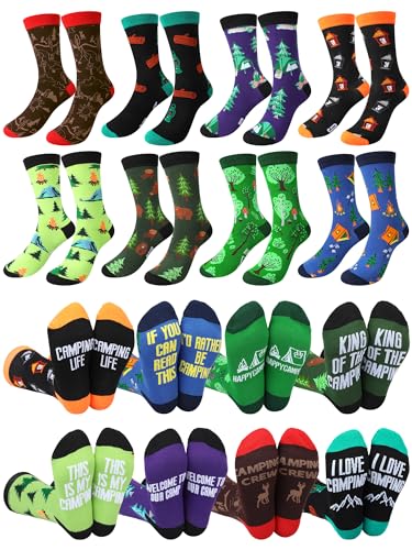 Jeyiour JEYIOUR-SOCKS-1139 9 Pairs Camping Socks For Women Men Fun Camping Themed Socks Novelty Camp Gifts cover