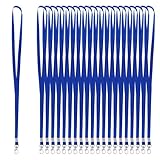 50 Piezas Lanyard Azul con Clip de Metal,45 cm Colgante Llaves Cuello para Tarjetas,Cordón de Identificación Cuello Cordones,Cinta Cuelga Llaves para Oficina, Escuela, Enfermeras Hospital