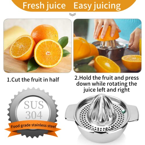 Presse Agrume Manuel, Presse Citron Manuel, Presse-Orange/Citron/Lemon avec Récipient, Presse Agrume en Acier Inoxydable 18/10 (Qualité Alimentaire) – Image 6