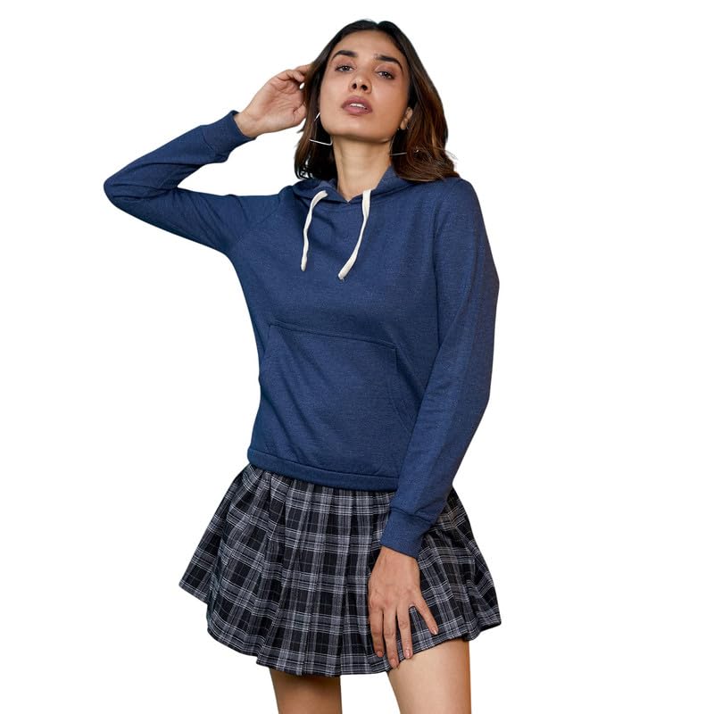 pinacolada Women's Hoodie Pocket for Casual Wear | Hood Neck | Long Sleeve | Drawstring Closure | Cotton Sweatshirt Crafted with Comfort Fit for Everyday Wear | Blue-picture-14