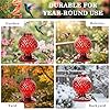 Tegarbed Glass Hummingbird Feeder for Outdoors Hanging, 25 OZ Humming Bird Nectar Feeder with 4 Bee Guard Feeding Ports & Built-in Ant Moat, Bird Feeder for Outside, Gifts for Women Mom, Red #5