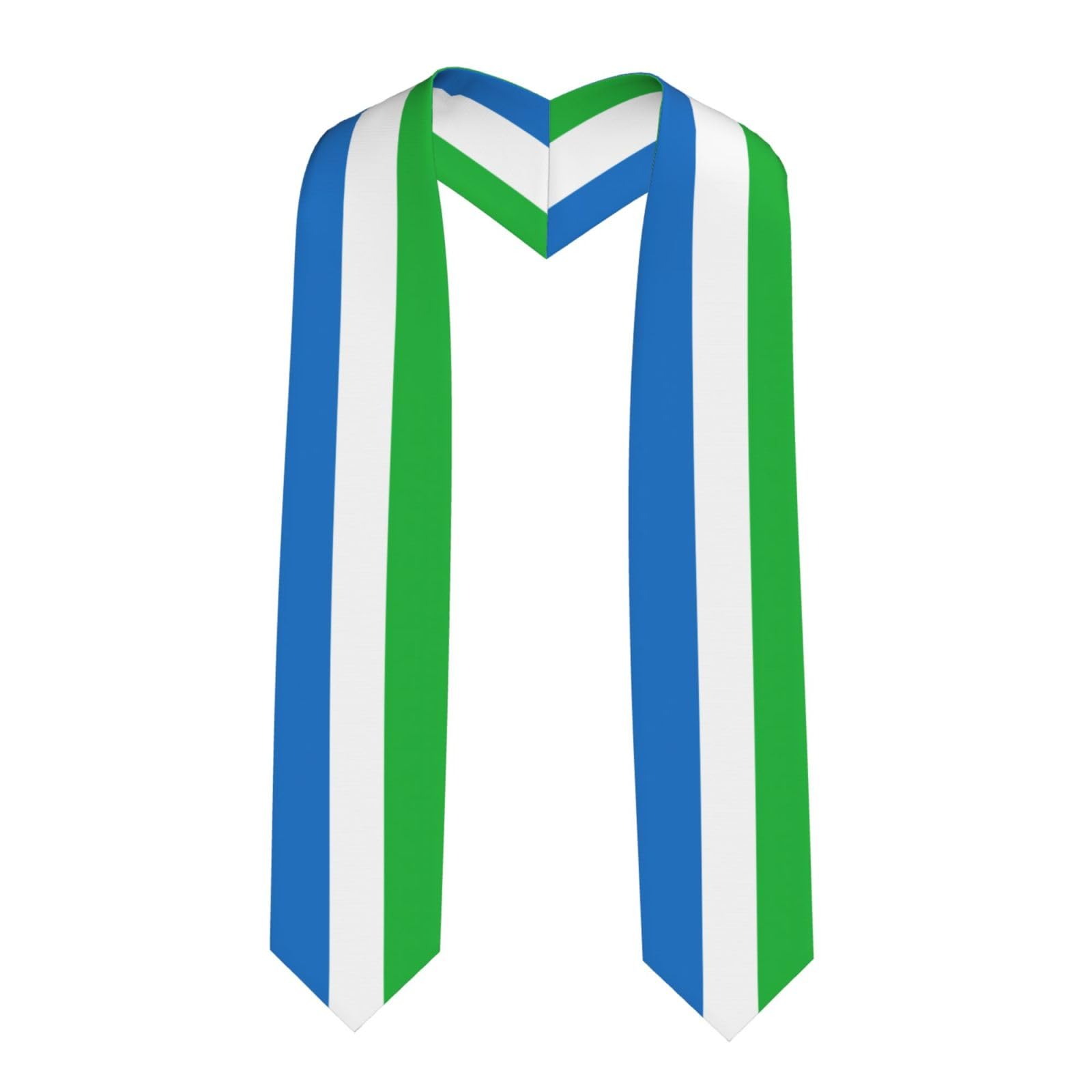 Edwal Unisex Sharp Corner Sierra Leone Flag Print Graduation Stole And Sash Class For Adult Honor Stole Honor Stole Of 2025
