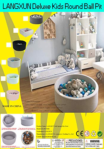 image for LANGXUN Pit Ball Kiddie Dry Pools, Kids Ball Pit Playpen for Baby Kids