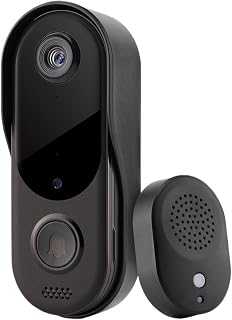 Smart Home Security Doorbell Camera WiFi Video Intercom Doorbell Camera Outdoor Wireless WiFi Doorbell 2 Way Audio Night Vision(Doorbell xBattery)