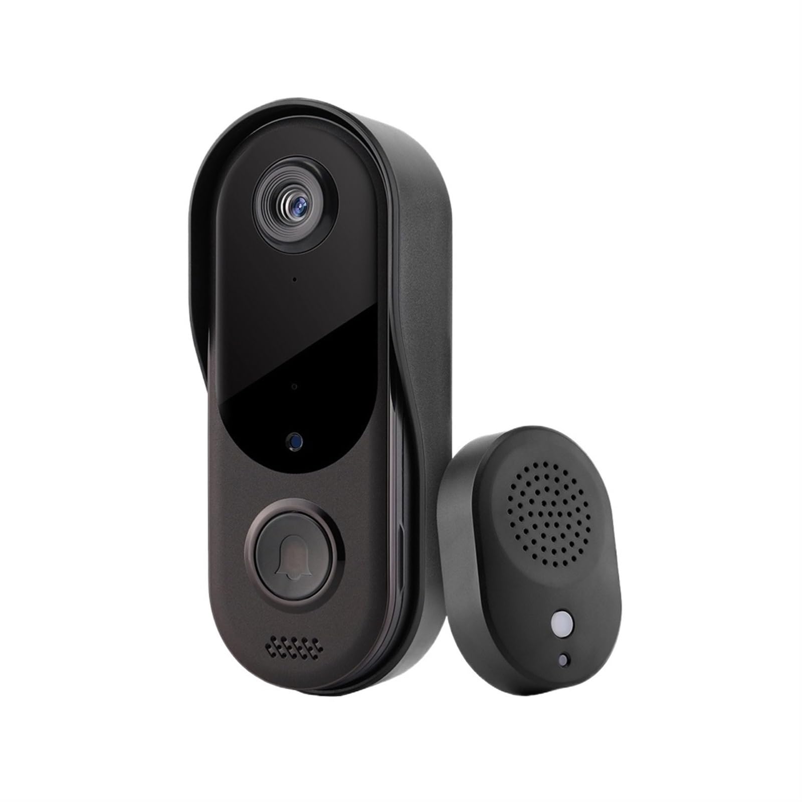 Smart Home Security Sonnette Caméra WiFi Interphone Vidéo Sonnette Caméra Extérieure sans Fil WiFi Sonnette 2 Voies Audio Vision Nocturne(Size:Doorbell xBattery)