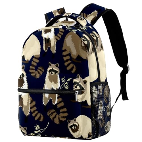 Sac à dos d'école raton laveur multicolore pour ado et enfant