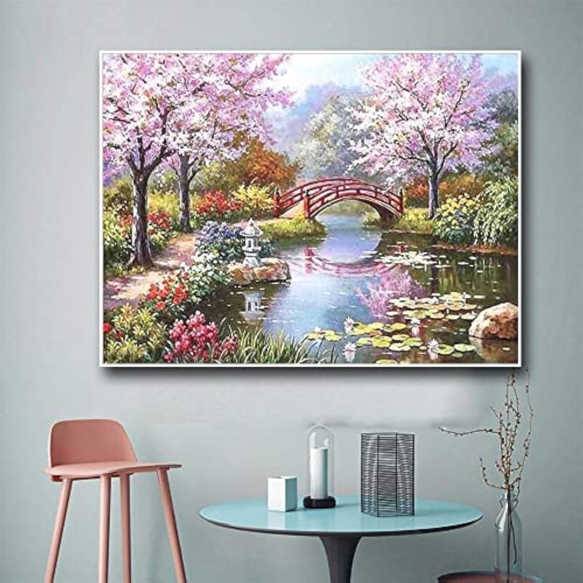 DIY 5D Diamond Painting Kit, River Bridge Design for Home Décor