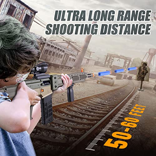 Realistic Toy Gun For Nerf Guns Darts Automatic Sniper Rifle With Scope, Foam Blaster With 80 Soft Bullets 2 Magazines, Electric Machine Guns For Boys 8-12 Age, Birthday Gifts For Kids And Adults #TOP2