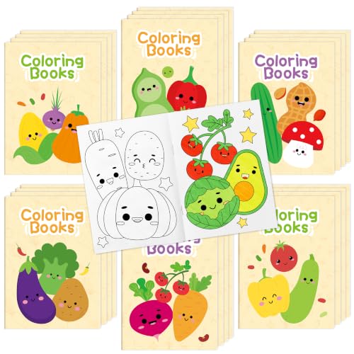 Image of Bulk Vegetable Coloring Books, 964Pcs Mini Drawing Booklet for Kids | Vegetable Food DIY Art Coloring Book for Toddlers Farmer Market Party Goodie Bags Stuffer Classroom Art Crafts