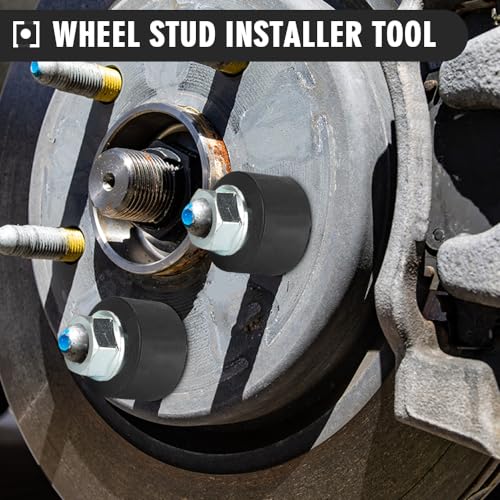 Guteauto Instalador universal 22800, ferramenta de instalação de pino de roda, porcas sextavadas par