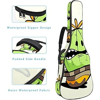 Housse imperméable pour guitare acoustique avec double bandoulière et poche Bleu ananas, Multicolore 07, 42.9×16.9×4.7… - Les Beatles, Paul McCartney, John Lennon, RIngo Starr, George Harrison Housse imperméable pour guitare acoustique avec double bandoulière et poche Bleu ananas, Multicolore 07, 42.9x16.9x4.7… – Image 4
