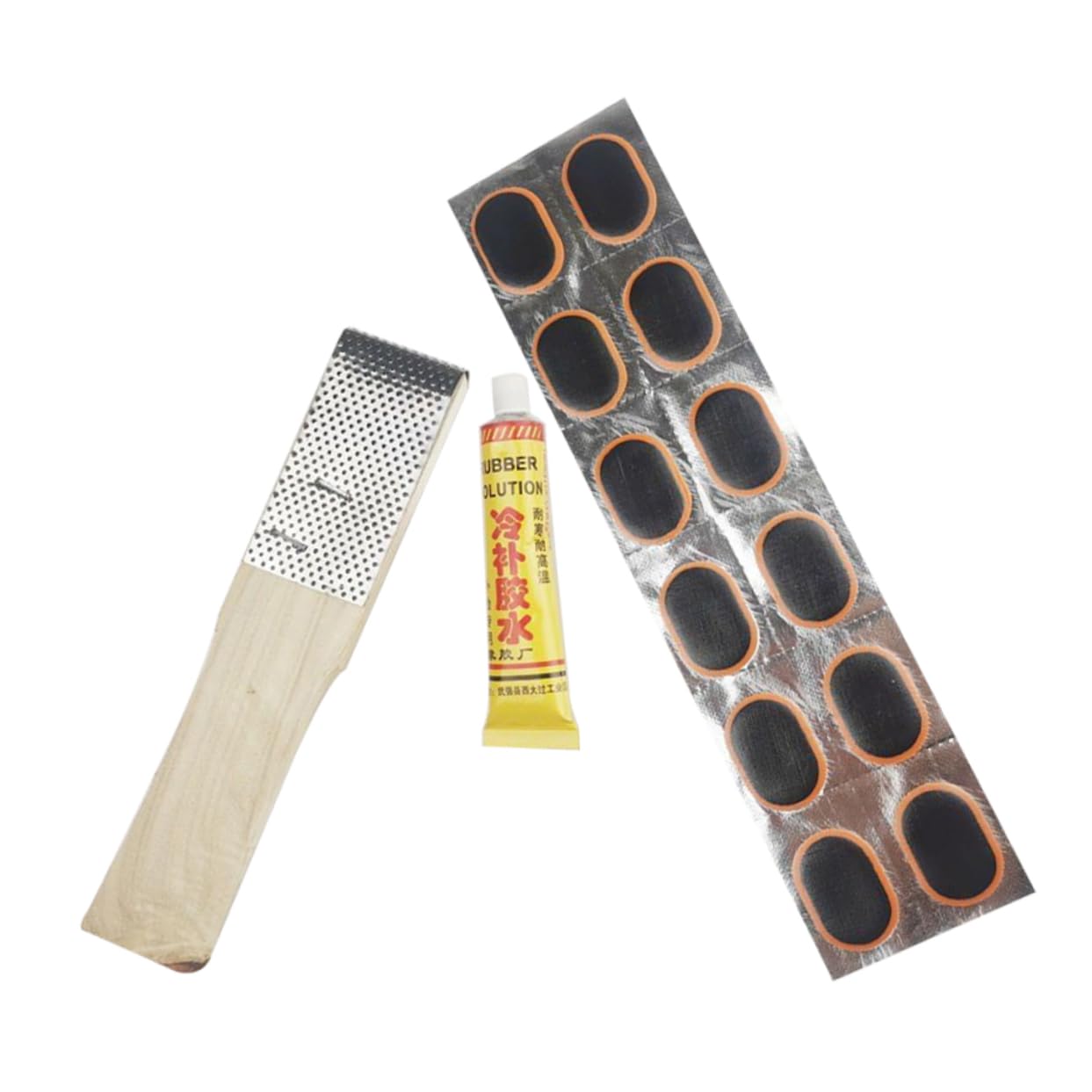 LIOOBO DIY Tire Repair Kit 12 Tire Patches Glue Scissors for Road Mountain Bikes