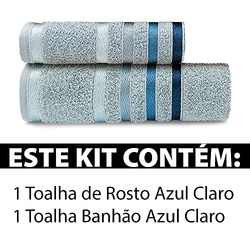 Jogo de toalhas Banhão Gigante + Rosto Karsten Lumina 2 Peças Fio Penteado - Emcompre
