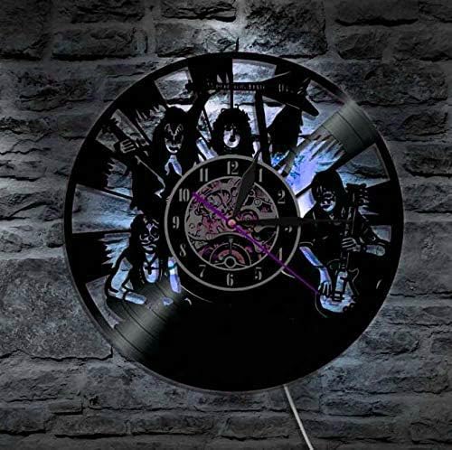 Horloge Murale Vinyle Silencieuse avec Éclairage LED 7 Couleurs - 2
