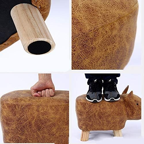 WXQIANG Animal Cute Footstool for Kids Adults Anti-slip Padded Seat Bedroom Living Room Office Footstools Gift Furniture (dog) Comfortable and durable (Color : Gray)
