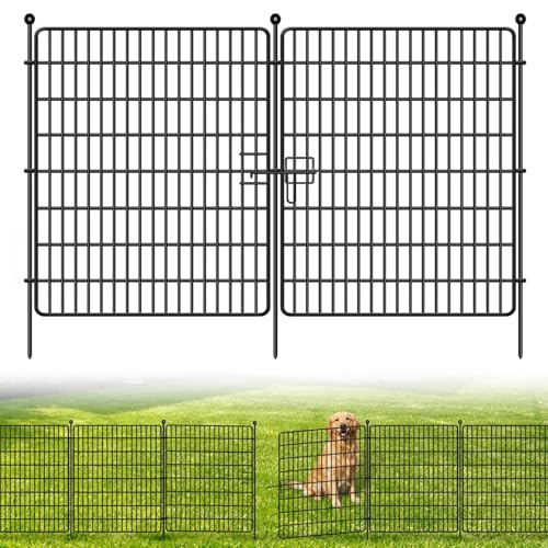 SpringUp Decorative Garden Fence, No Dig Dog Fences Tall Animal Barrier Fencing Flower Border Metal Temporary Fences for Yard Patio Outdoor Decoration