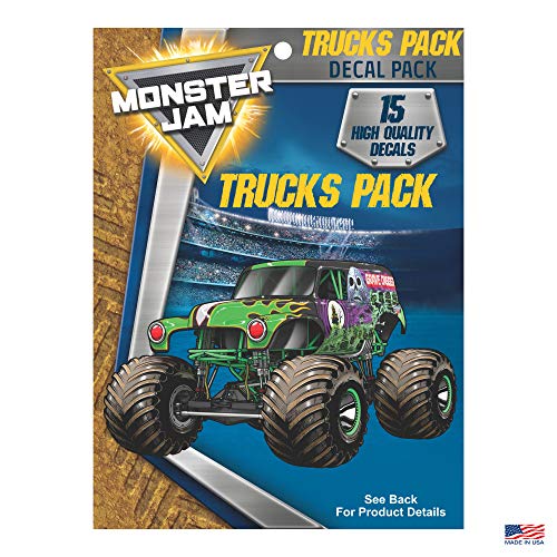 Monster Jam Trucks Decal Pack - Set of 15 Monster Truck Stickers Monster