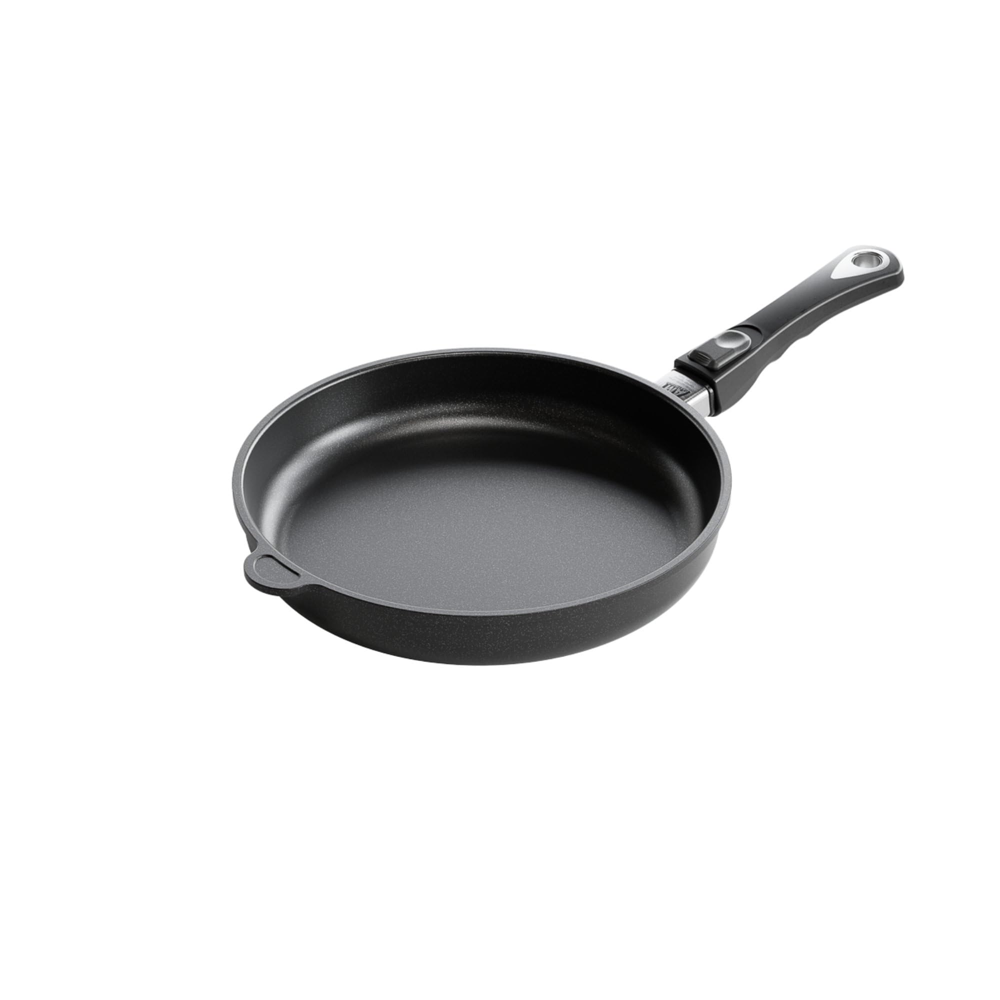 AMT Gastroguss Bratpfanne 28 cm Ø, 5 cm hoch, abnehmbarer Stiel, nicht induktionsgeeignet, Lotan® Antihaft-Veredelung, Gusspfanne (Aluguss), AMZN-528-Z20B