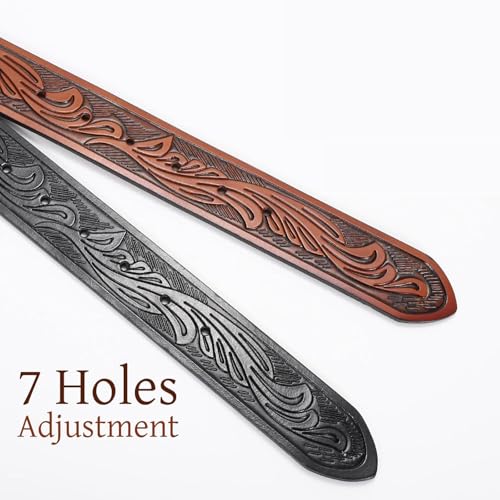 Western Belts for Men, Genuine Leather, Cowboy Belt Strap, Country Western, for Jeans, without Buckle4
