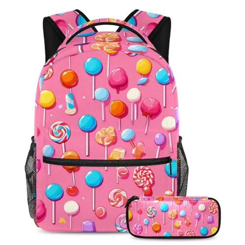 Cartables pour enfants sac à dos de jour adolescents et trousse à crayons rose