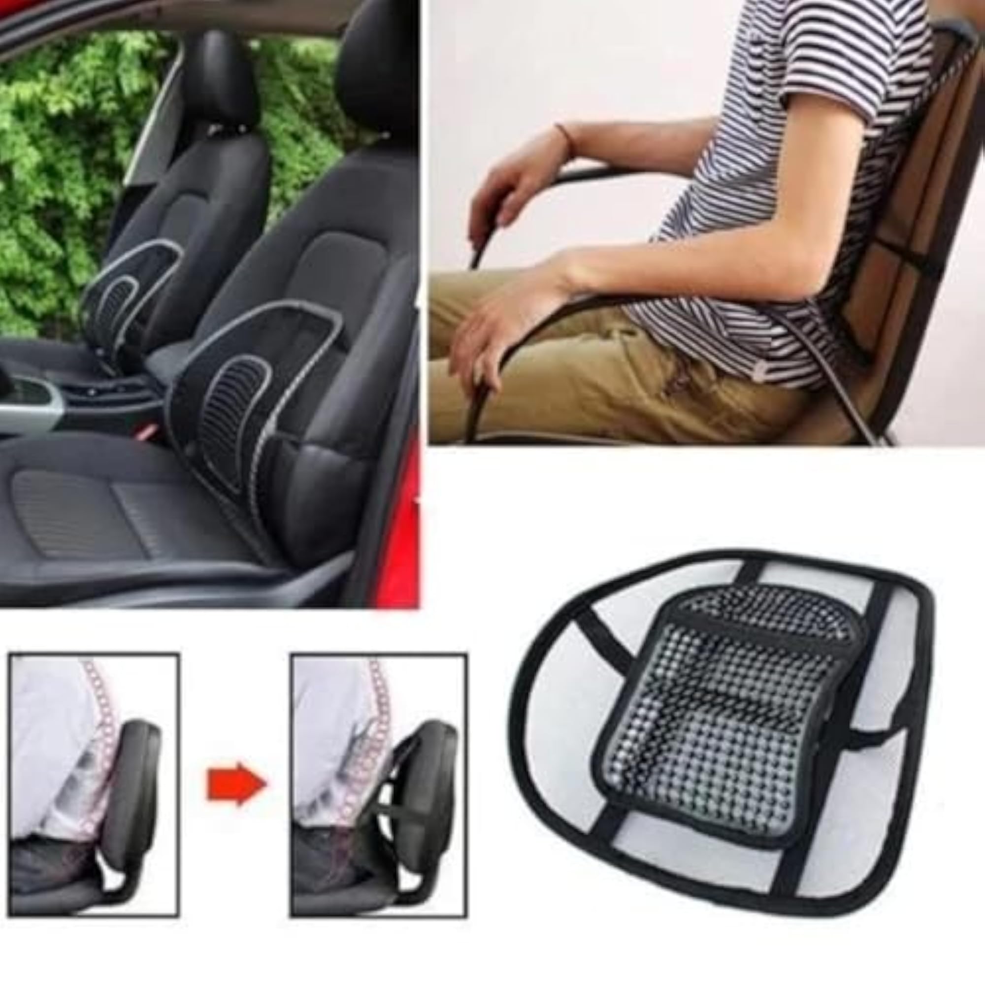 Mesh Back Support with Adjustable Strap