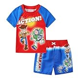Disney Toy Story Stitch Cars Boys UPF 50+ Rash Guard and Swim Trunks Shorts Swimwear Set Swimsuit for Toddler to Big Kids